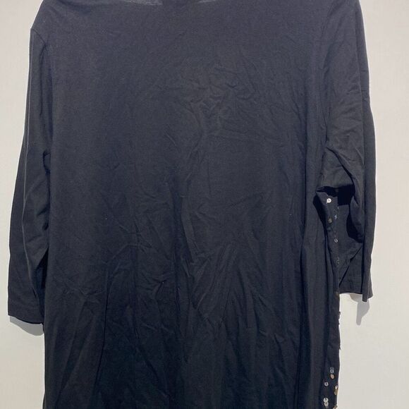 Roaman's Women's Black Embellished Sequin V-Neck 3/4 Sleeve Tunic Size 1X NWOT - Picture 6 of 11